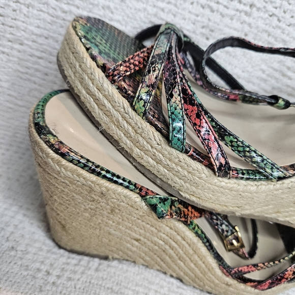 Colin Stuart Rainbow Reptile Snake Print Wedge Platform Stiletto Size 10 - Picture 11 of 16